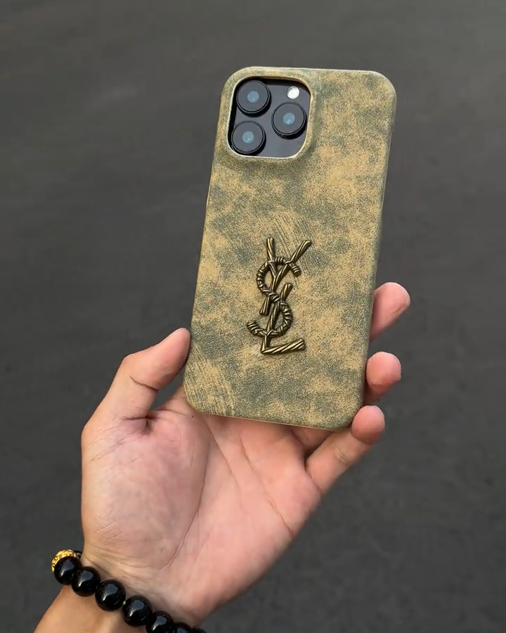 聖羅蘭扎染立標翻毛皮手機殼-ZUIHANG SHOP